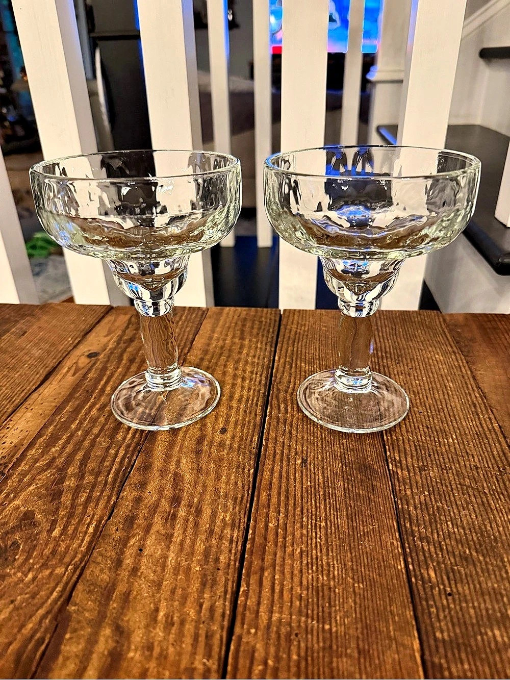Pair of heavy-weight clear glass Libbey Yucatan 10oz. Margarita Glasses